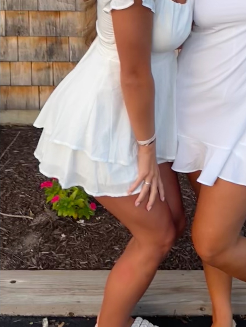 White Off-Shoulder Ruffle Romper - Picture 7 of 7
